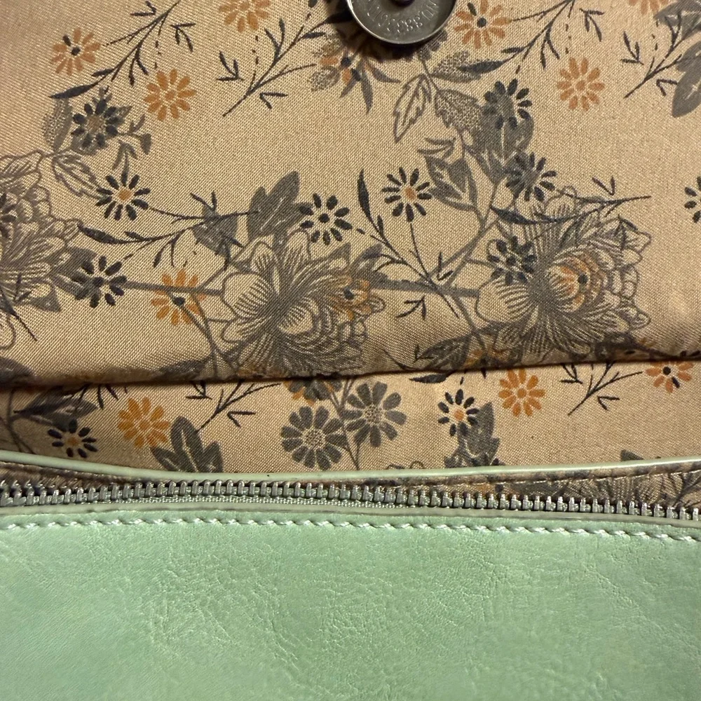 Joy Susan Mint Green Aria Ring Bag with Circular Accent